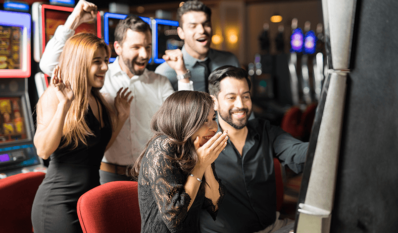 People enjoying casino entertainment. 