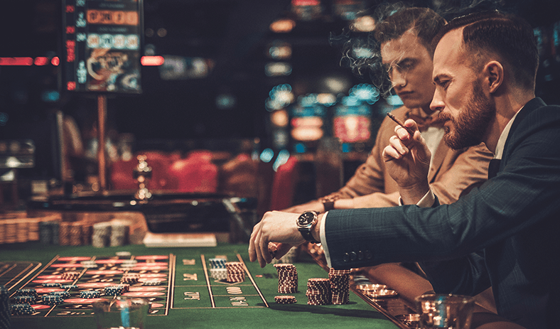 Players enjoying a game of roulette at a New Jersey casino. 